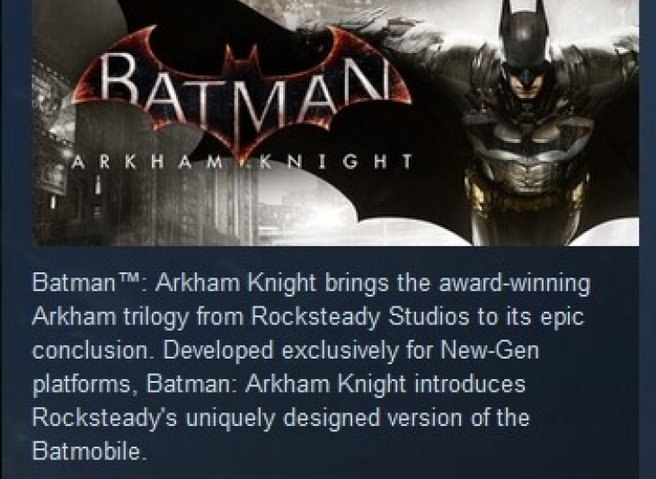 Batman: Arkham Knight STEAM KEY СТИМ КЛЮЧ ЛИЦЕНЗИЯ